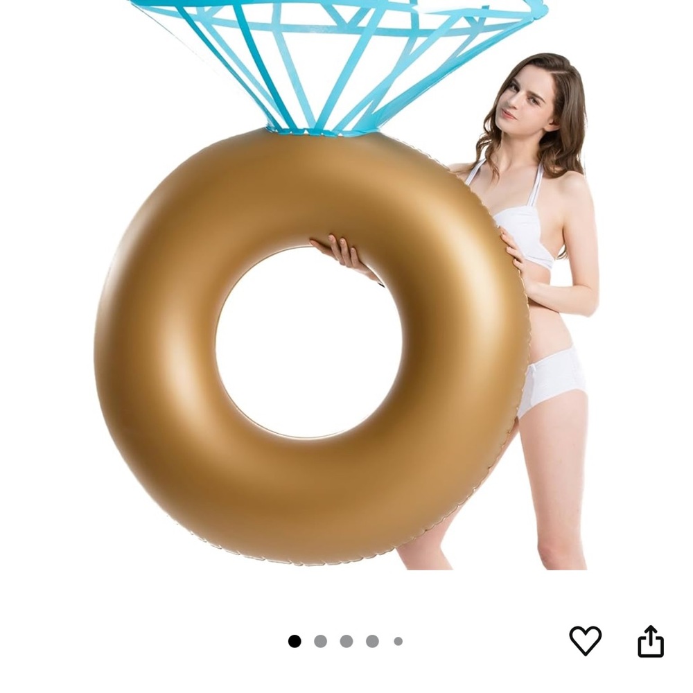Giant Gold Diamond Ring Pool Float